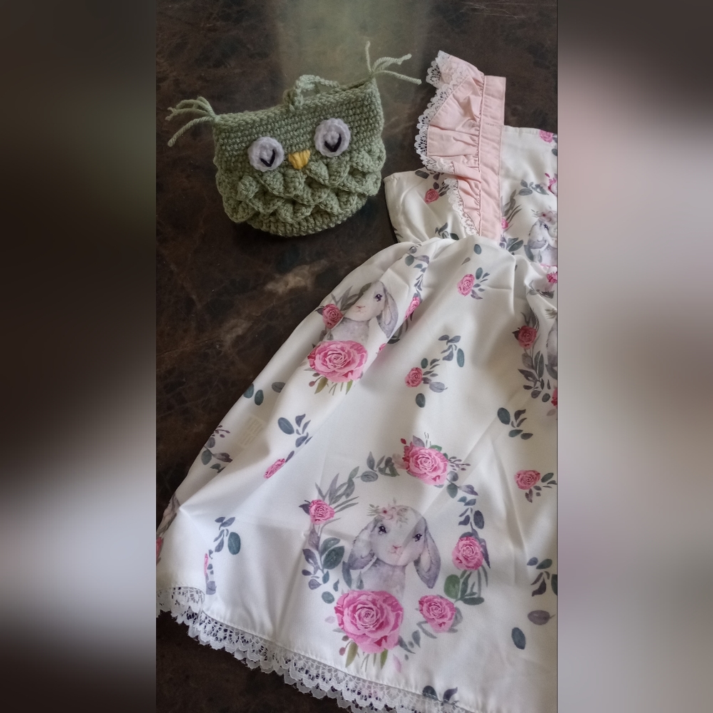 5 Year Old Girls Dress & Handmade Owl Purse